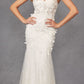 Juliet JT2475UW Long 3D Floral Applique Fitted Mermaid Gown