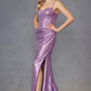 Juliet JT2494S Dress Sleeveless Metallic Fitted Evening Gown