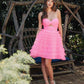 Juliet JT921H Dress Strapless Tulle Ruffles Cocktail Gown