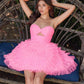 Juliet JT921H Dress Strapless Tulle Ruffles Cocktail Gown