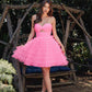 Juliet JT921H Dress Strapless Tulle Ruffles Cocktail Gown