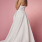 Nox Anabel JW938 Floor Length A-Line Sweep Train Gown High Slit Strapless