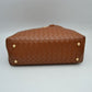 Woven Checkerboard Top-Handle Tote Bag with Detachable Crossbody Strap