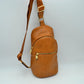Structured Sling Bag with Contrast Zipper Detail