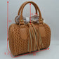 Quilted Chevron Satchel Handbag | Textured Top-Handle Crossbody Purse