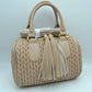 Quilted Chevron Satchel Handbag | Textured Top-Handle Crossbody Purse