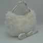 Plush Faux Fur Hobo Handbag with Adjustable Top Handle and Strap