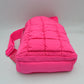 Ergonomic Puffer Sling Bag Multi-Zip Crossbody Backpack with Ruched Quilted Detail