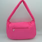 Padded Woven Shoulder Bag with Integrated Wide Strap