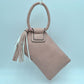 Braided Wristlet Clutch with Tassel Accent
