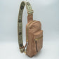 Patterned Strap Sling Bag with Zipper Pockets