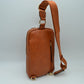 Grained Sling Bag with Metallic Zippers
