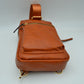 Grained Sling Bag with Metallic Zippers