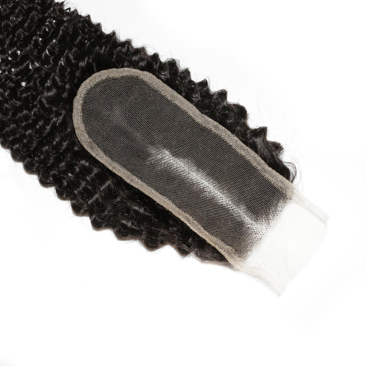 Cierre de Pelo Humano con Encaje Transparente Jerry Curl 2x6