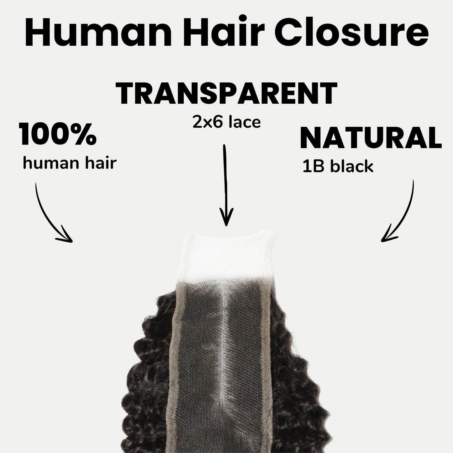 Cierre de Pelo Humano con Encaje Transparente Jerry Curl 2x6