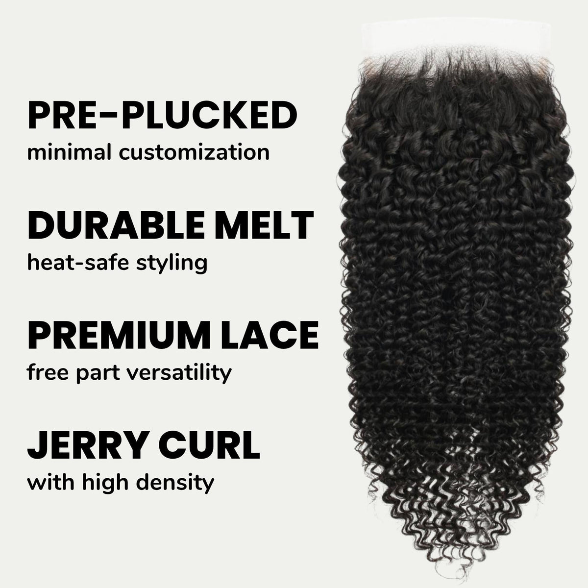 Cierre de encaje HD de cabello humano 5x5 Jerry Curl