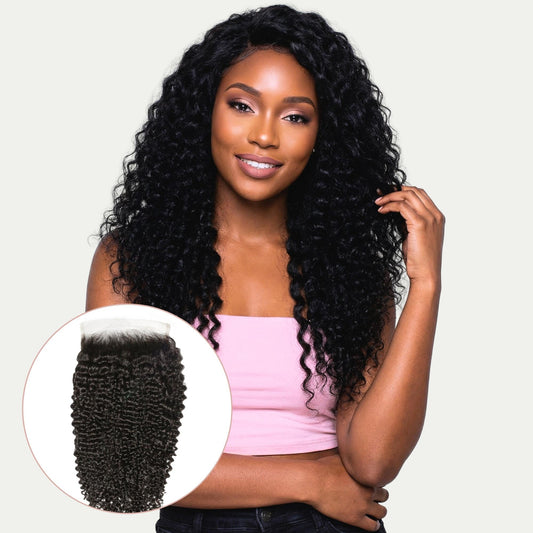 Cierre de Cabello Humano Jerry Curl 6x6 HD Lace