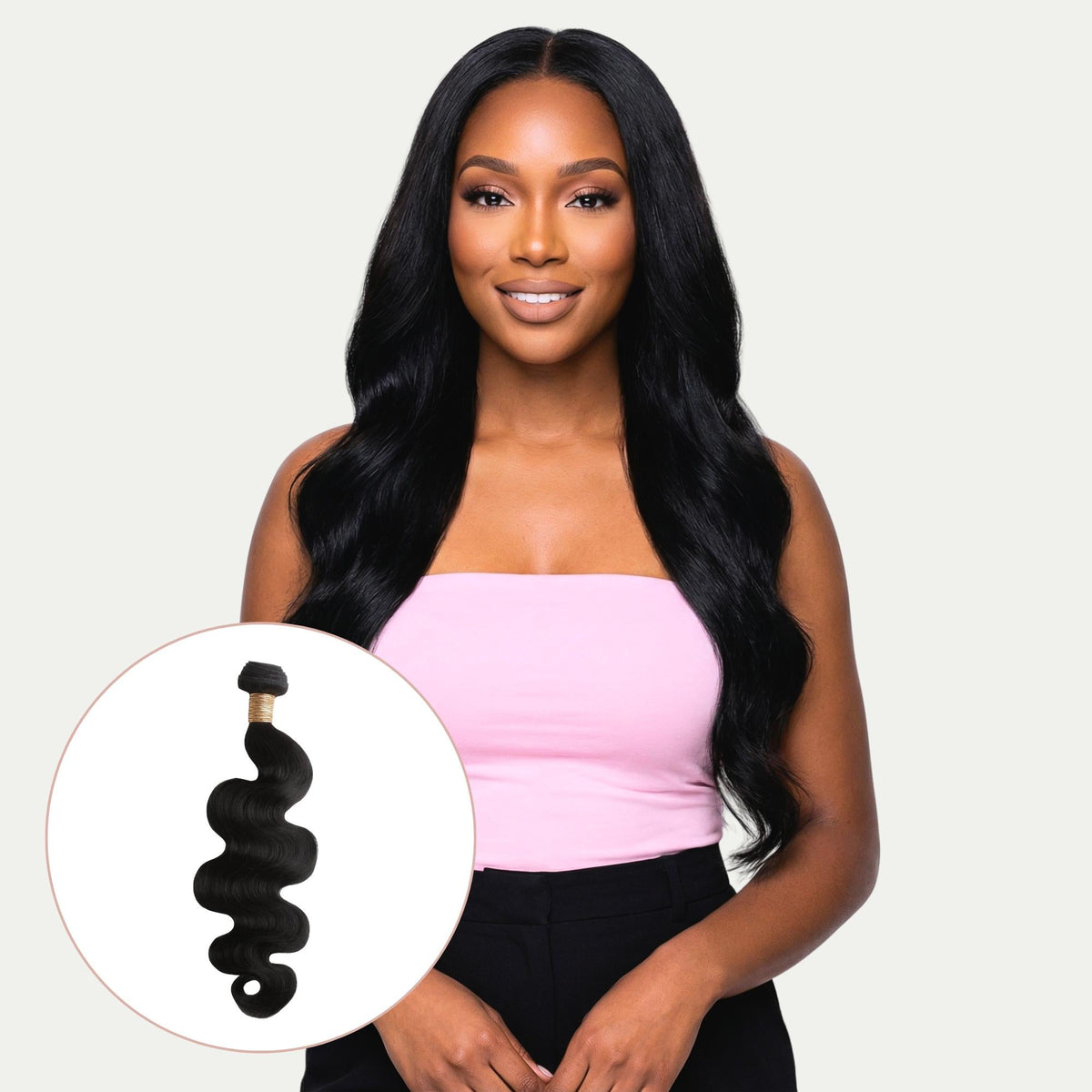 Extensiones de cabello humano 100% de onda corporal negro azabache