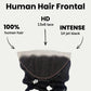 Frontal de cabello humano Jet Black Body Wave de encaje HD 13x6