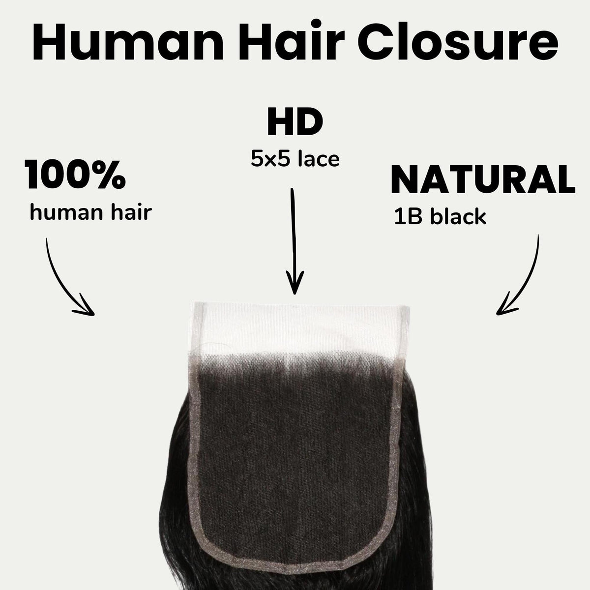 Jet Black Body Wave 5x5 HD Lace Human Hair Closure