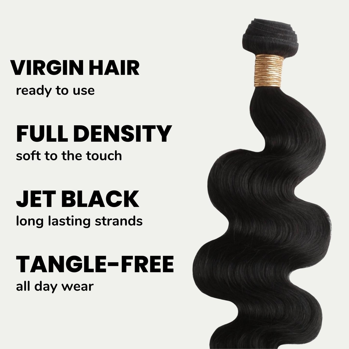 Extensiones de cabello humano 100% de onda corporal negro azabache