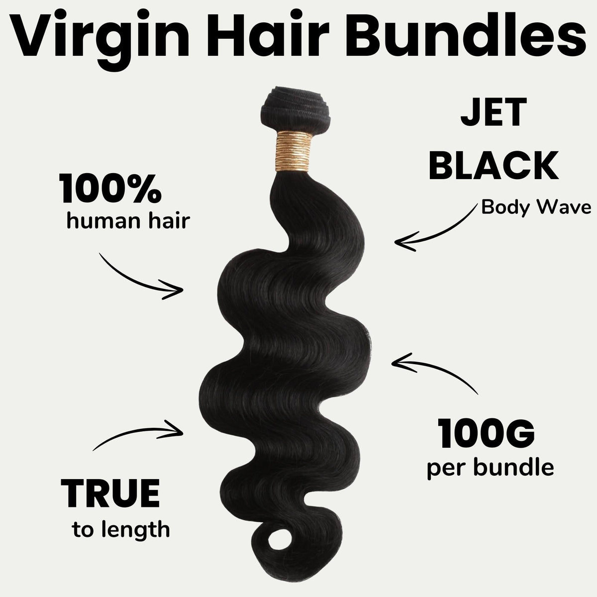 Extensiones de cabello humano 100% de onda corporal negro azabache