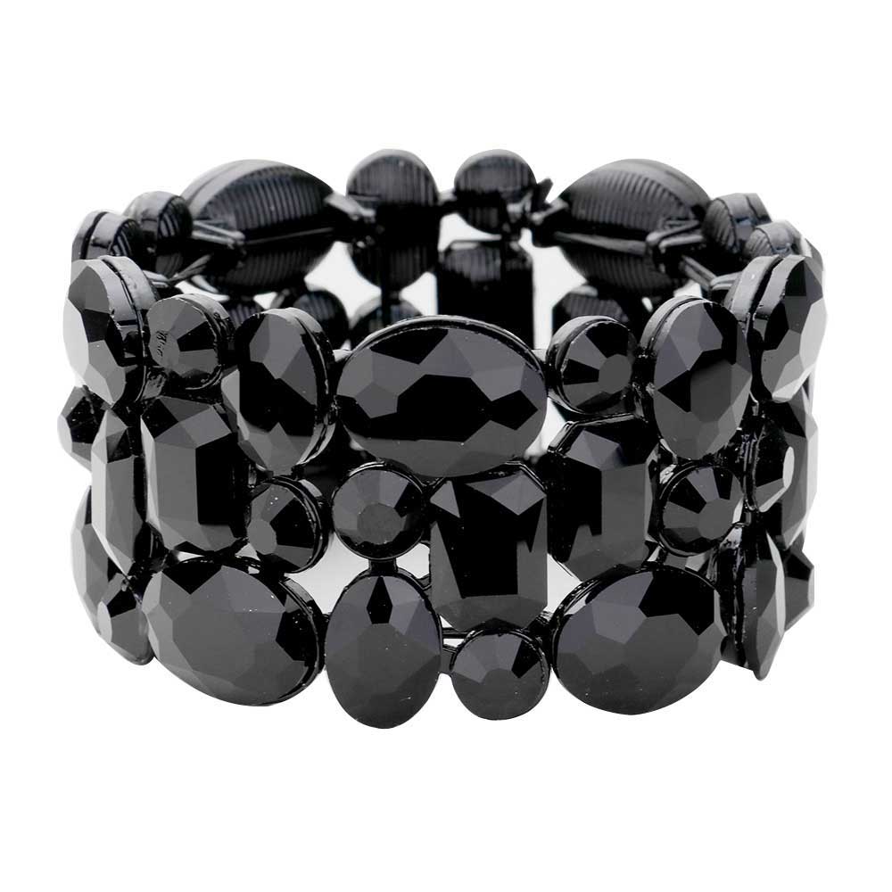 Glass Crystal Stretch Evening Bracelet
