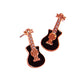 Stone Paved Enamel Guitar Stud Earrings