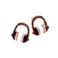 Stone Paved Enamel Headphone Stud Earrings