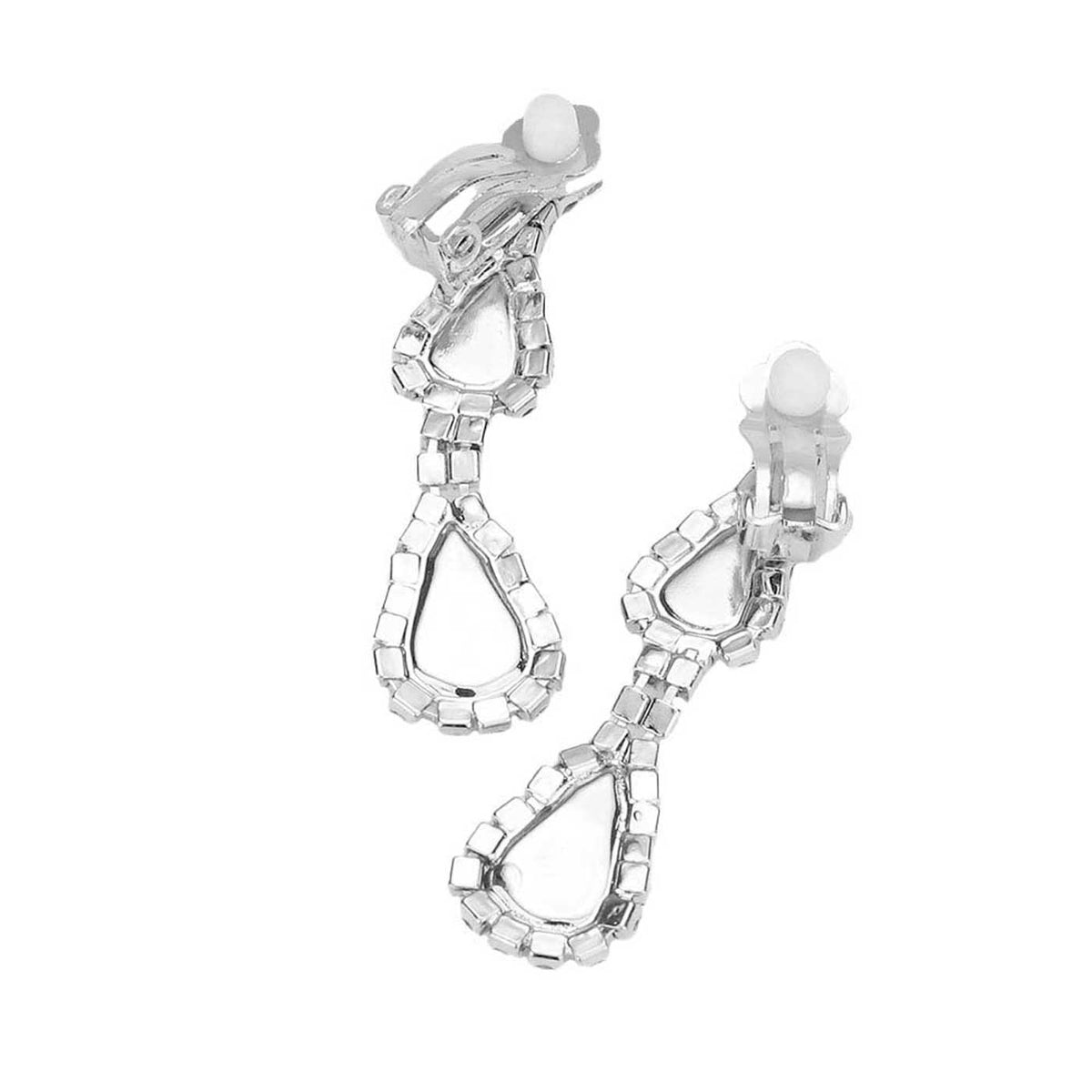 Teardrop Stone Accented Rhinestone Pave Necklace
