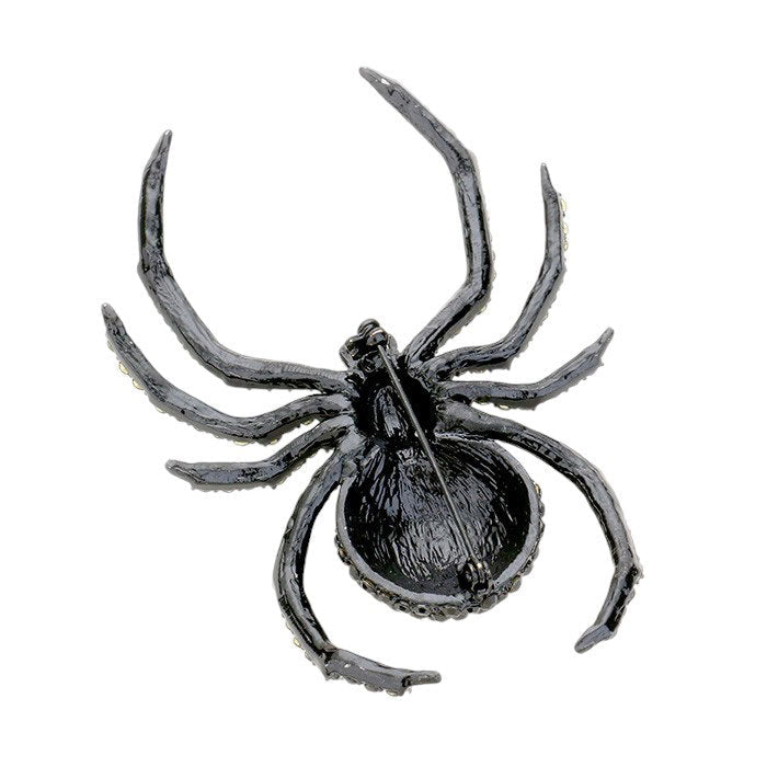 Crystal Embellished Spider Brooch
