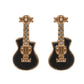 Stone Paved Enamel Guitar Stud Earrings