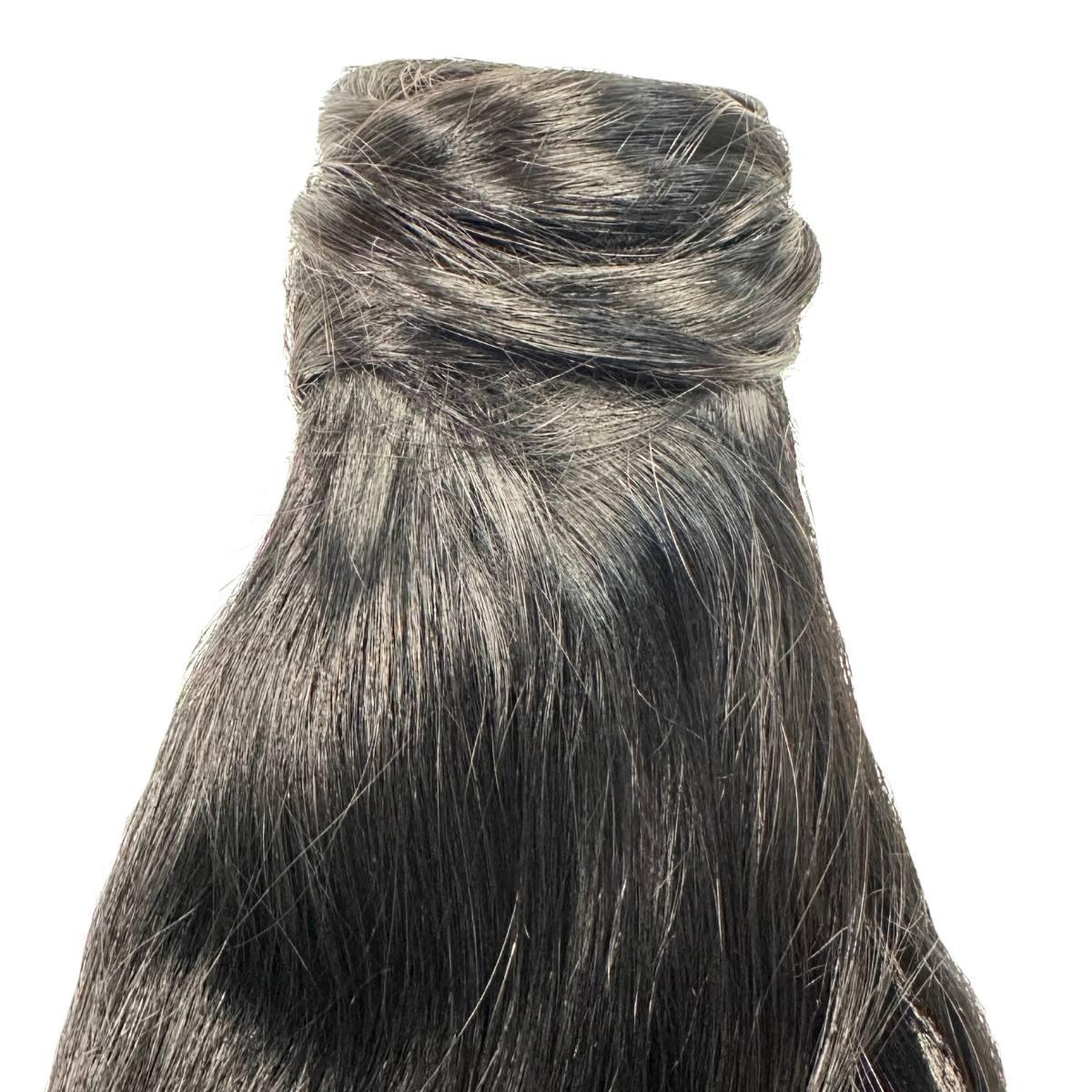 Extensiones de coleta de cabello humano 100% azabache
