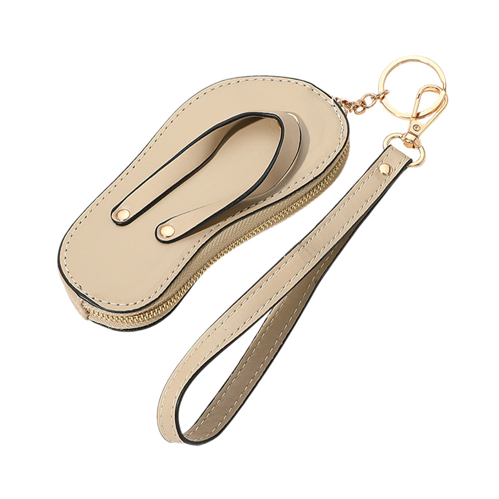 Monedero llavero con charm de piel sintética para pulsera, chanclas, mini cartera