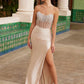 Vestido sin tirantes Nox Anabel K1520 con cintura deshuesada transparente y cadera fruncida