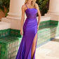 Nox Anabel K1521 Vestido tipo top satinado plisado con cordones y abertura