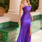 Nox Anabel K1521 Vestido tipo top satinado plisado con cordones y abertura