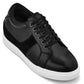 CALTO - K1530 - 3 Inches Taller (Black) - Lightweight Leather Sneakers