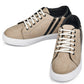 CALTO - K1552 - 2.8 Inches Taller (Taupe) - Lace Up Casual Sneakers