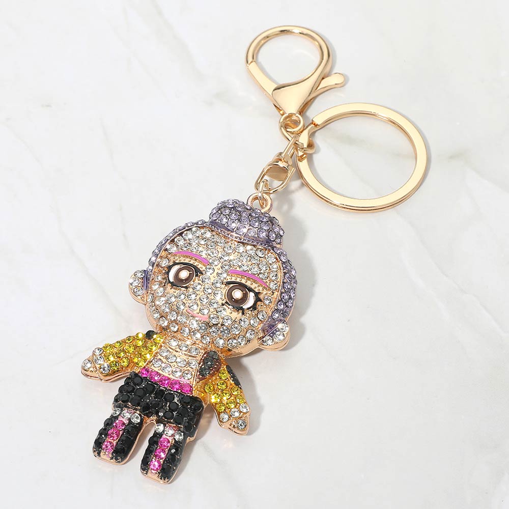 Bling Studded Kpop Demon Hunters Rumi Keychain Bag Charm