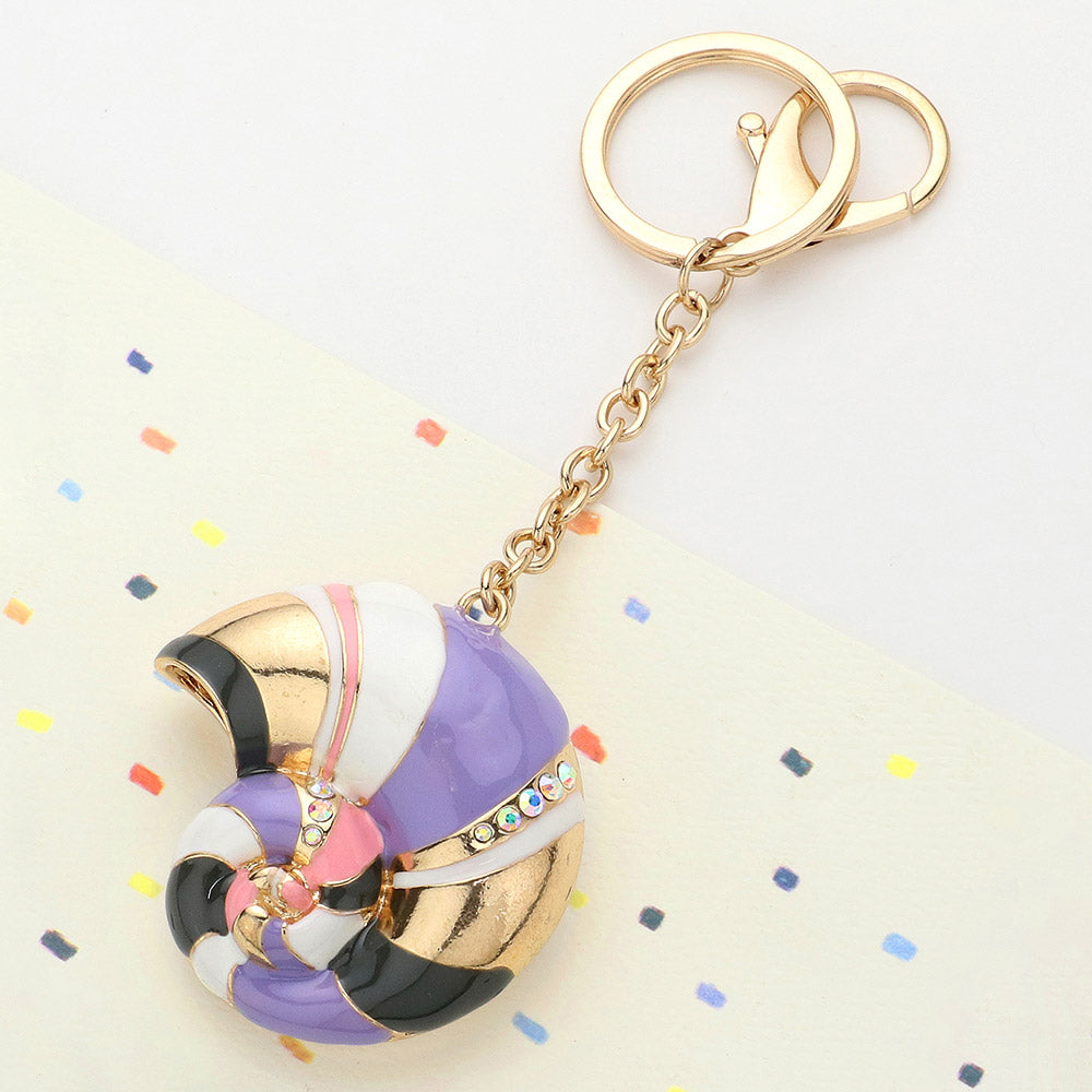 Enamel Snail Keychain