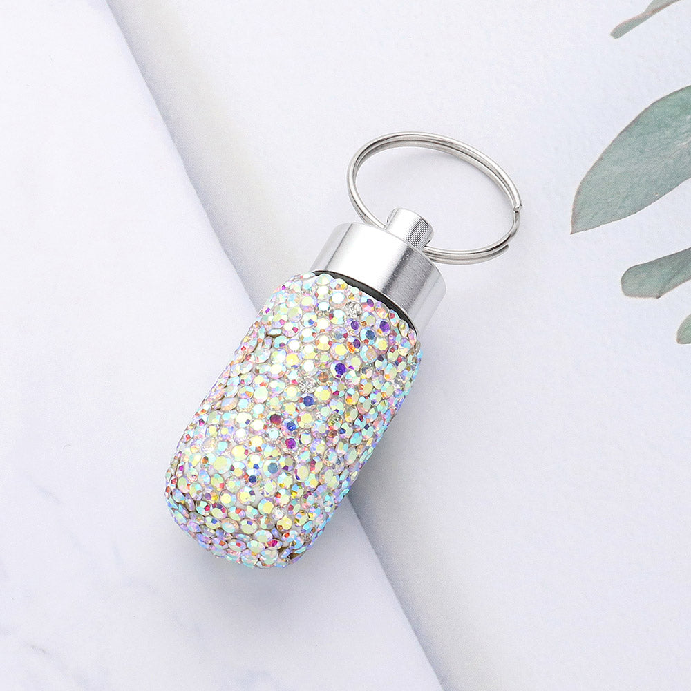 Bling Mini Pill Case Keychain