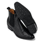 CALTO - K30521 - 3.3 Inches Taller (Black) - Woven Slip-On High-Top Chelsea Ankle Boots