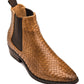 CALTO - K30522 - 3.3 Inches Taller (Brown) - Woven Chelsea High-Top Slip-On Ankle Boots