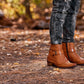 CALTO - K30524 - 3.3 Inches Taller (Light Brown) - Woven Buckle High-Top Ankle Zip-Up Boots