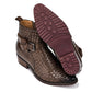 CALTO - K30525 - 3.3 Inches Taller (Coffee Brown) - Woven High-Top Buckle Zipper Ankle Boots