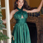 Vestido corto de noche plisado con cuello halter Nox Anabel K822