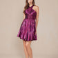 Vestido corto de noche plisado con cuello halter Nox Anabel K822