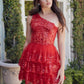 Nox Anabel K855 One Shoulder A-Line Embellished Homecoming Dress