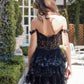 Nox Anabel K856 Short Off the Shoulder A-Line Tiered Skirt Dress